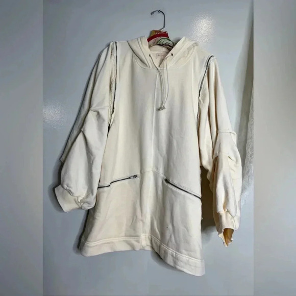 Free People Movement Close Call Zip Hoodie Convertible Sleeveless Shirt Top L - Picture 4 of 6